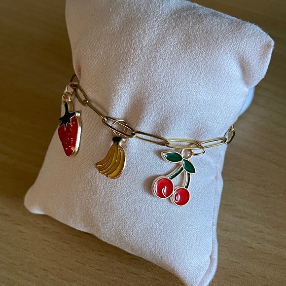 Stainless Steel Fruit Charm Bracelet - Picture 2 of 6